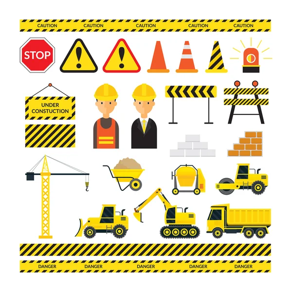 Construction Objects Set — Stock Vector