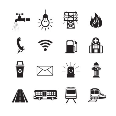 Kamu Icons siluet Set, 