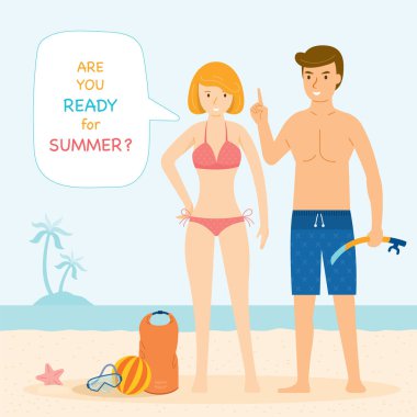 Plajdaki Çift Yaza Hazır, Seyahat Tatili ve Aktiviteleri