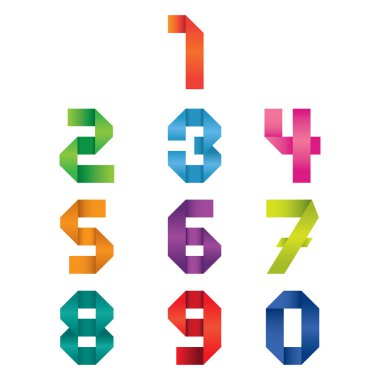 Numbers Set : Origami Style clipart