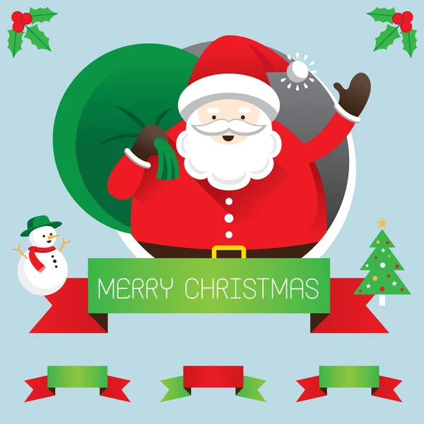 Święty Mikołaj wstążki i tekst — Wektor stockowy