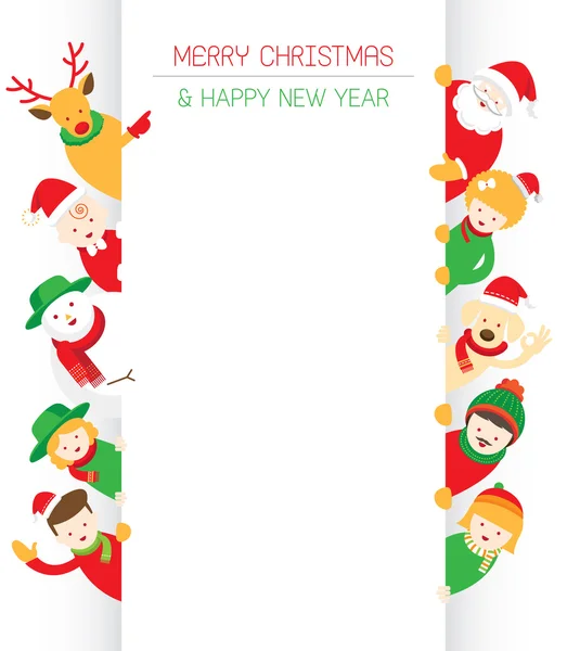 Noël, Famille, Personnes avec Espace Copie — Image vectorielle