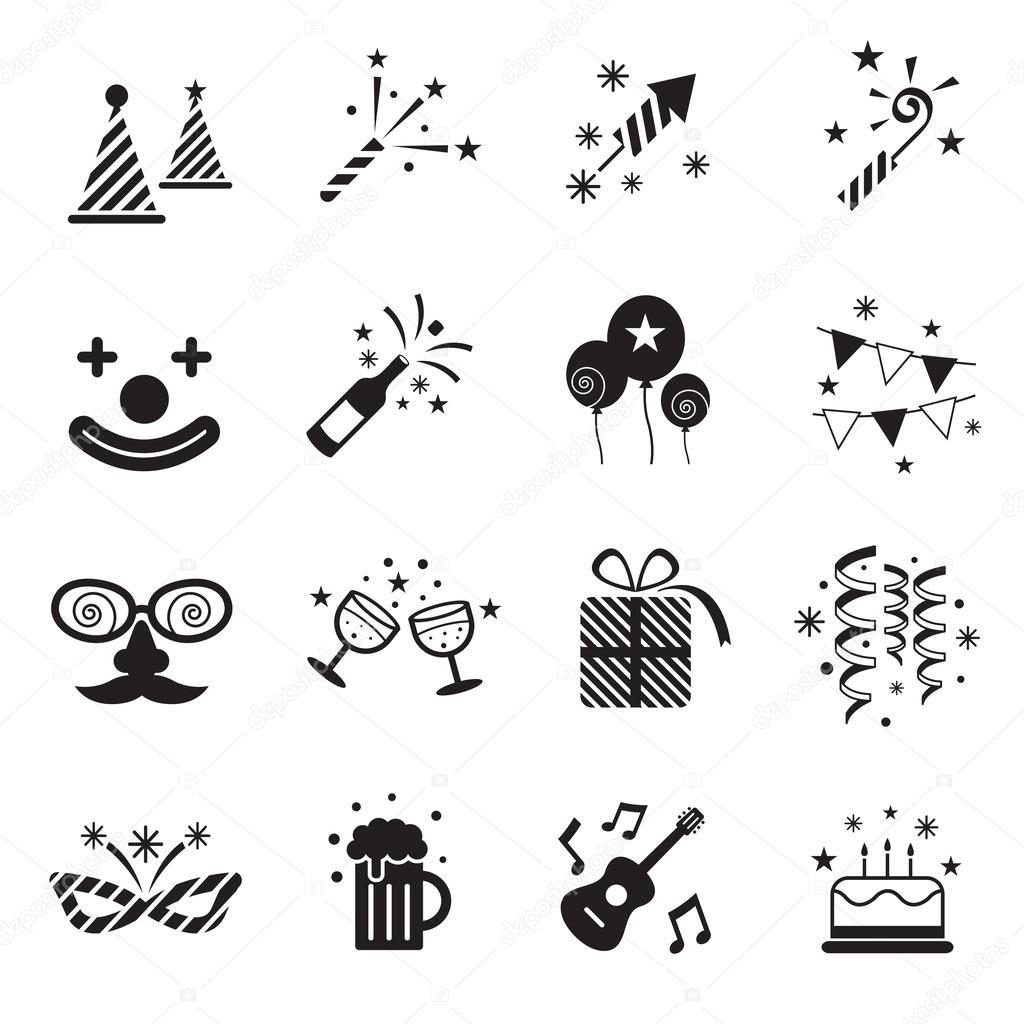 B&W Icons Set : Party Objects