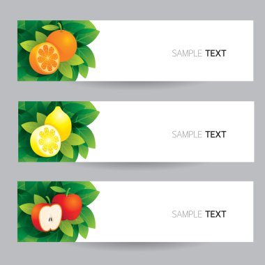 Portakal, limon, elma, afiş