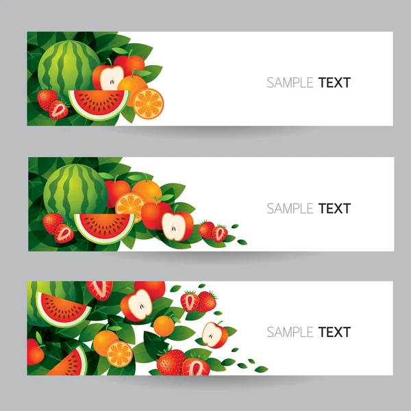 Blandade frukter, Banner — Stock vektor