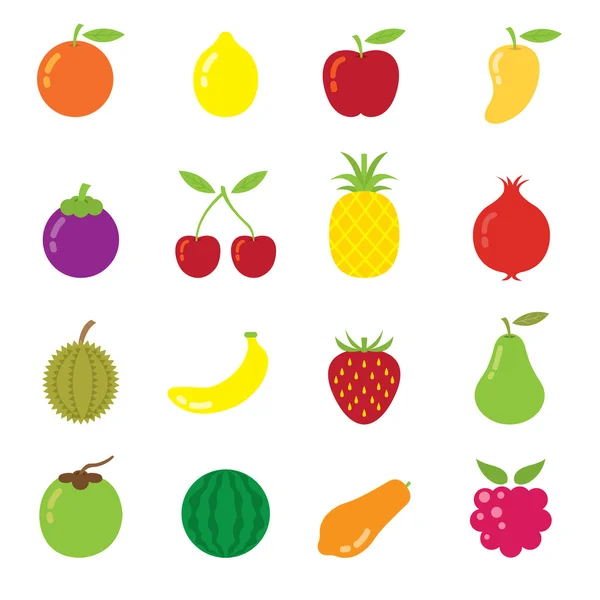 Icons Set : Mixed Fruits — Stock Vector