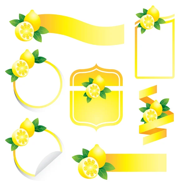 Набор этикеток: Lemon — стоковый вектор