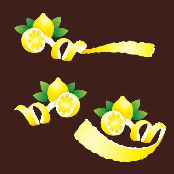 柠檬皮，像丝带 — 图库矢量图片
