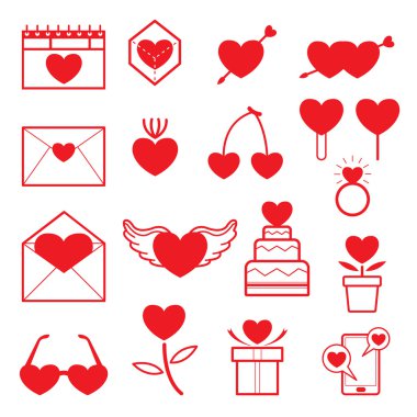 Satır Icons Set: Nesneleri seviyorum