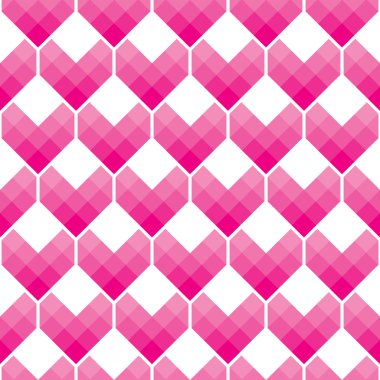 Kalp şekilleri Seamless Modeli mozaik stili