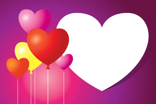 Globos en forma de corazón Fondo — Vector de stock