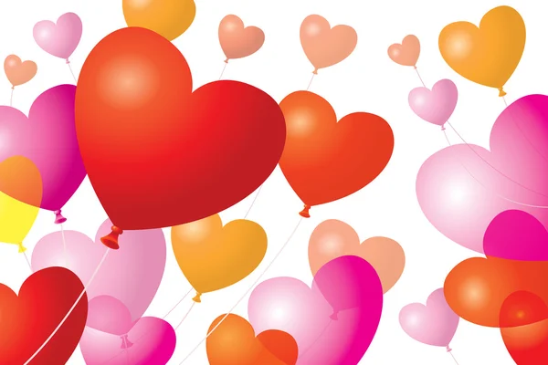 Heart-Shaped Ballonnen Achtergrond en frame — Stockvector