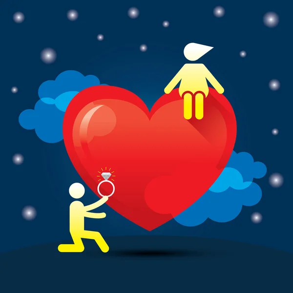 Menselijke symbool liefde verhaal Concept: trouwen — Stockvector