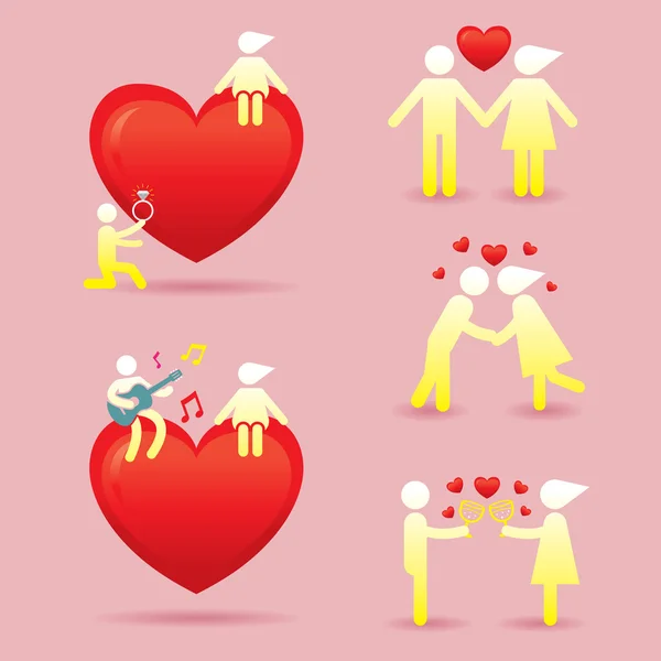 Symbole humain Histoire d'amour Concept — Image vectorielle