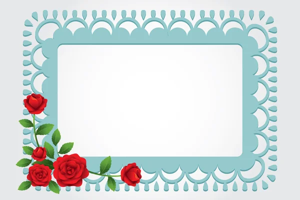 玫瑰方形框边框 — 图库矢量图片