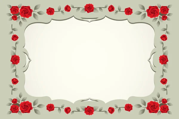 Rosas Vintage cuadrado en forma de marco, frontera — Vector de stock