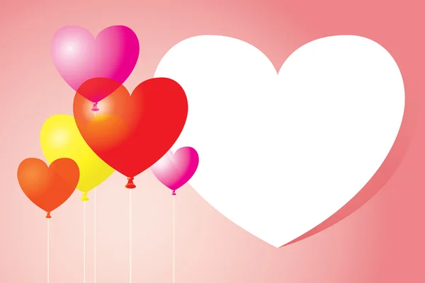 Heart-Shaped Balloons Background — Stock Vector