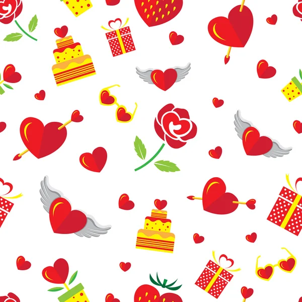 Love Icons Seamless Pattern — Stock Vector