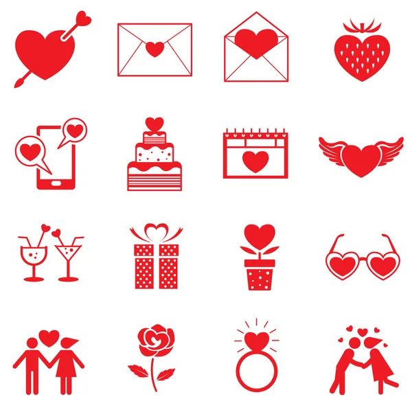 Icons Set : Love Objects — Stock Vector