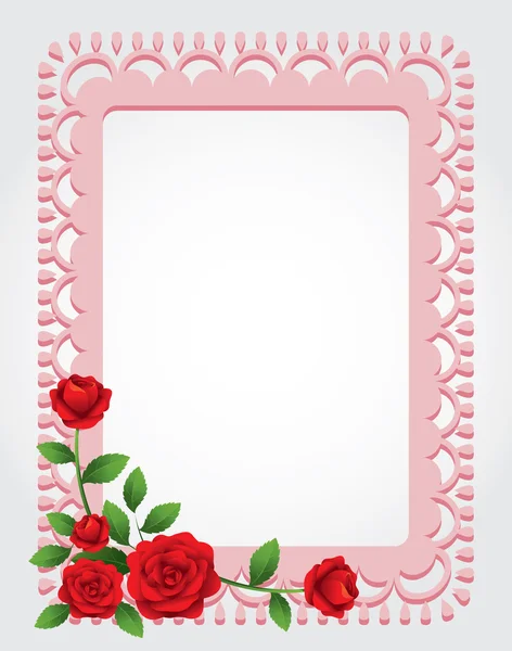 Roses Square-Shaped Frame, Border — Stock Vector