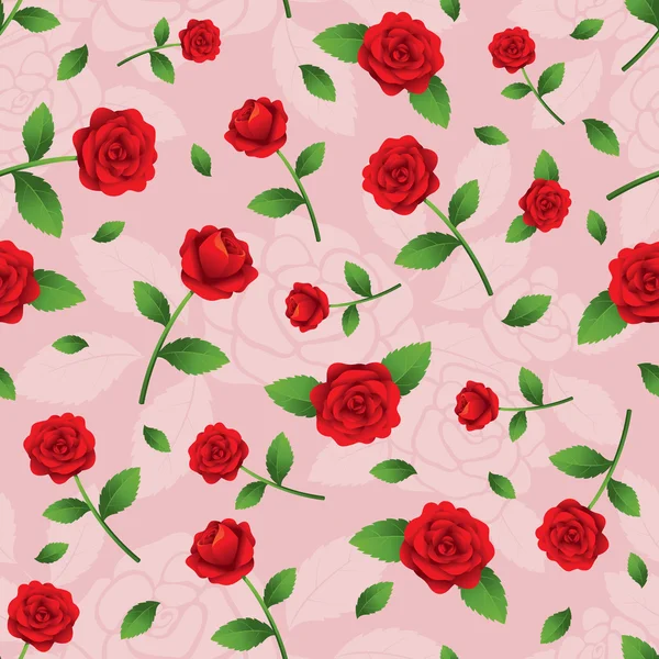 Roses Seamless Pattern — Stock Vector