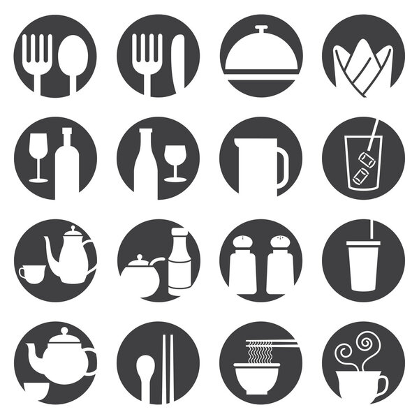 Icons Set : Dinner Restaurant and Eating