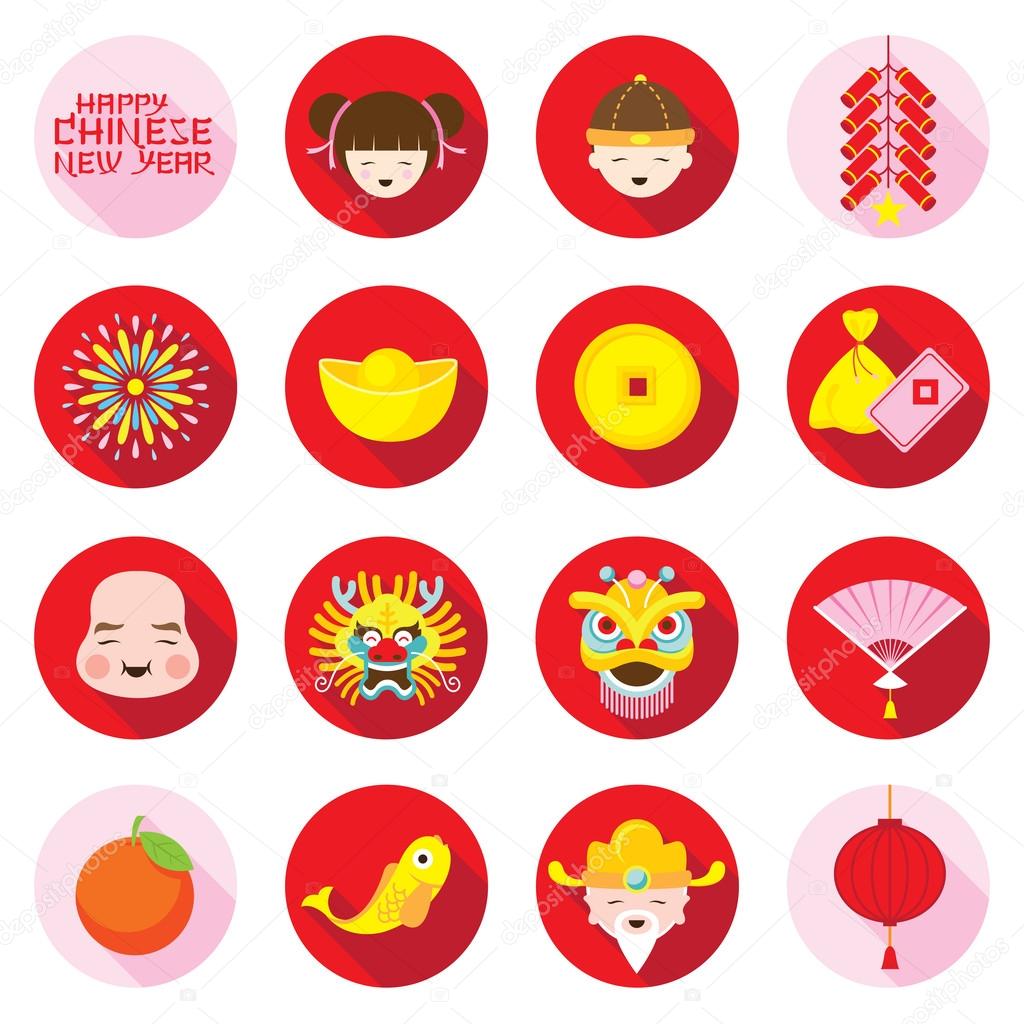 Flat Icons Set : Chinese New Year
