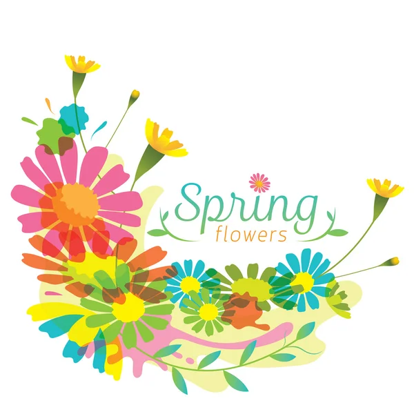 Flowers Spring Season Heading — Stock Vector