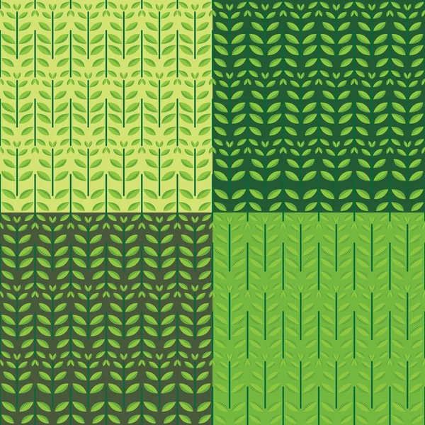 Feuilles, motif sans couture (Ensemble de quatre ) — Image vectorielle
