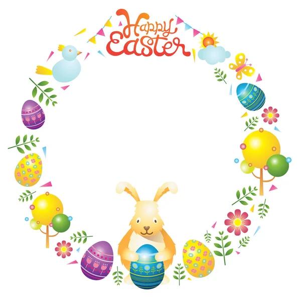 Easter Icons Wreath — Stock Vector