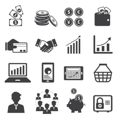 İş ve E ticaret Icons Set