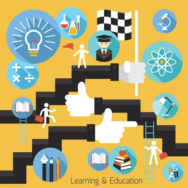 Diák siker tanulás oktatási koncepció — Stock Vector