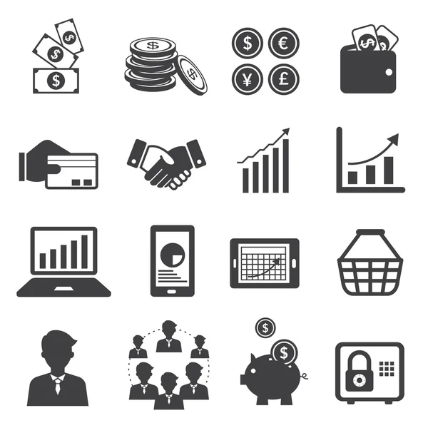 Biznes i E Commerce ikony zestaw Grafika Wektorowa