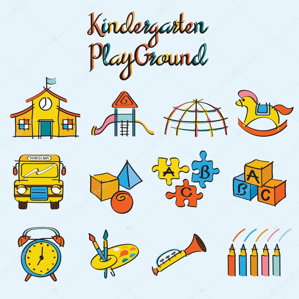 Kindergarten, Toys and Playground Set