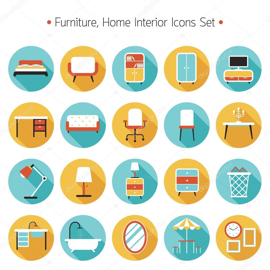 Furniture Flat Icons Set