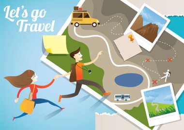 Couple run into Map, Adventure
