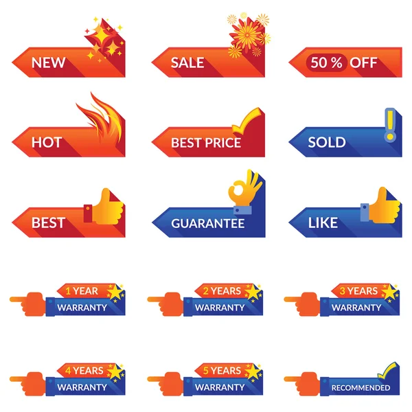 Arrow Label for Promotion and Guarantee — Stock vektor