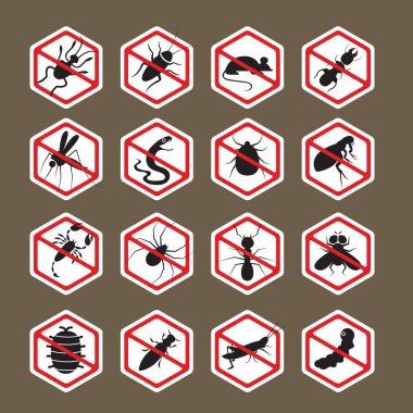 Pests, Insects, Bugs, Prohibition and Repellent Signs  clipart