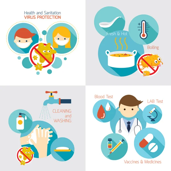 Gezondheid en sanitaire voorzieningen Infographics — Stockvector