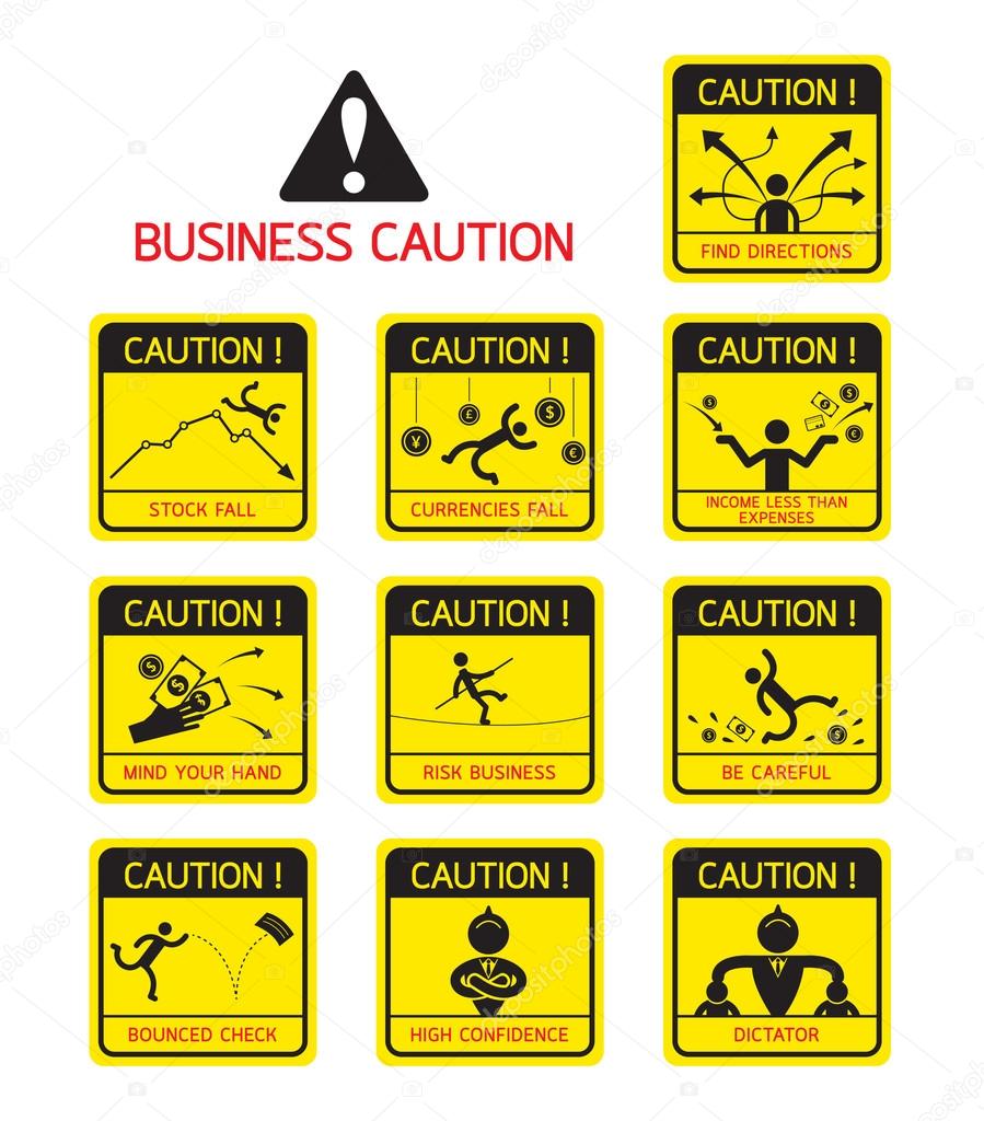 Business Concept Caution Signs