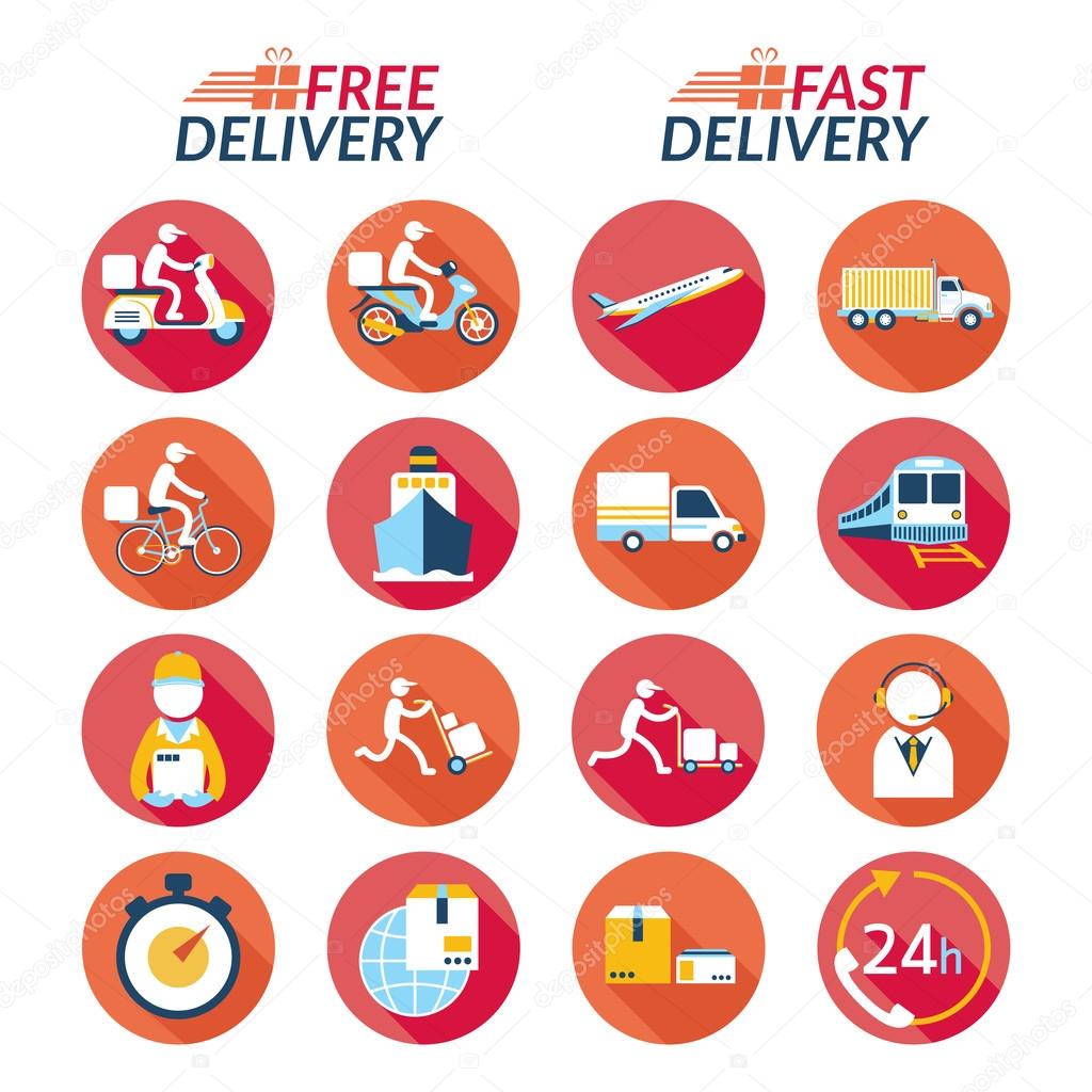 Delivery Flat Icons Set