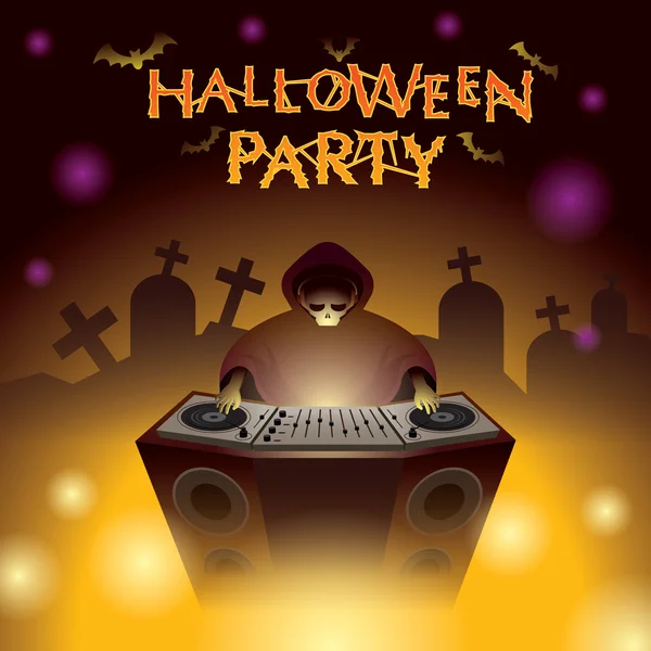 Fiesta de Halloween DJ — Vector de stock