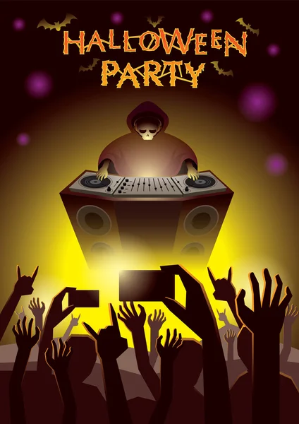 Halloween Dj partij Concert — Stockvector