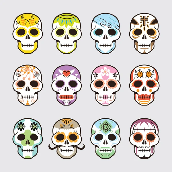 Día de los cráneos muertos — Vector de stock