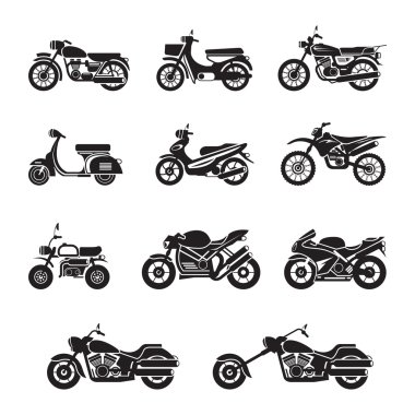 Motosiklet türleri nesneleri Icons Set