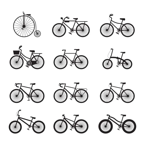 Typy rowerów, obiekty zestaw ikon Ilustracja Stockowa