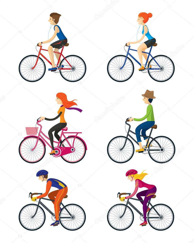 Bicycle Riders, Man, Woman, People