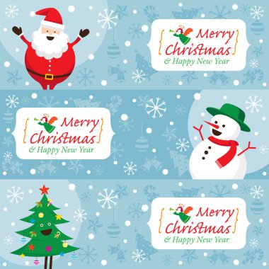 Noel Baba, kardan adam, ağaç, afiş