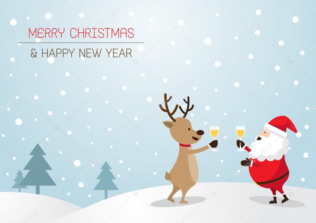 Santa Claus and Reindeer Drinking Champagne, Background