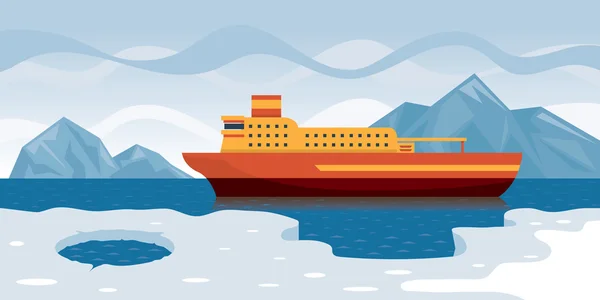 Navire de croisière arctique — Image vectorielle